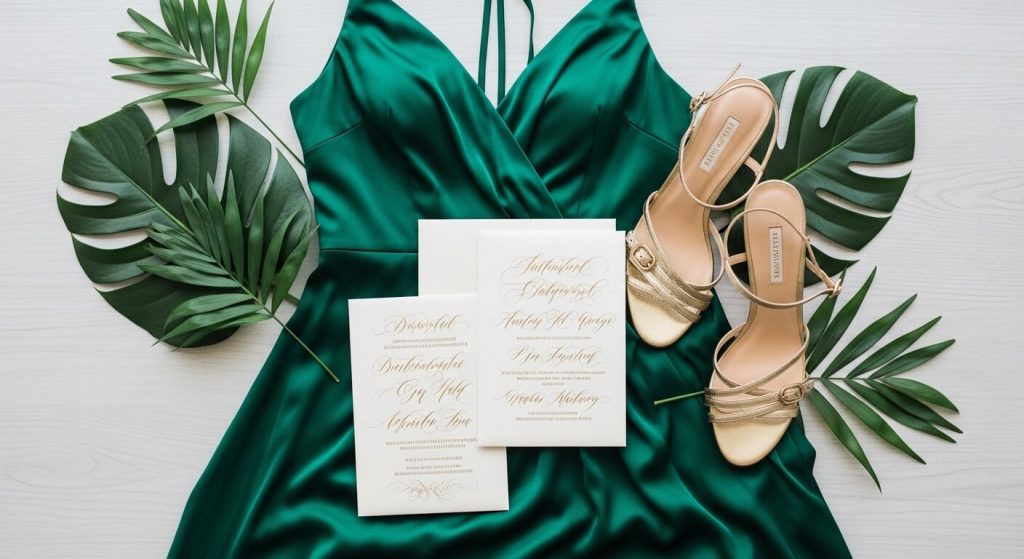 Emerald Green, Ivory, and Gold