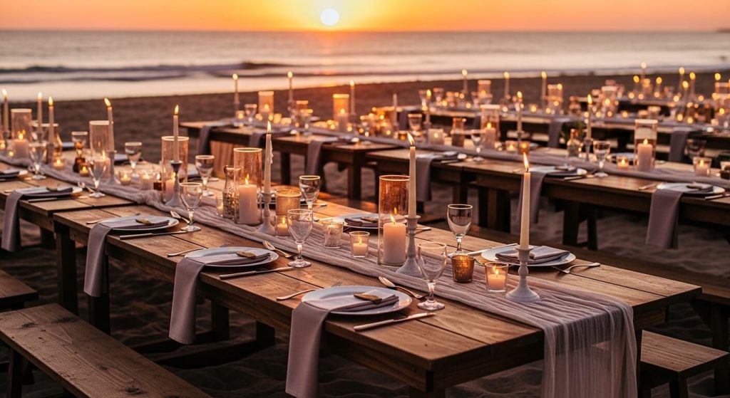 Candlelit Banquet by the Shore