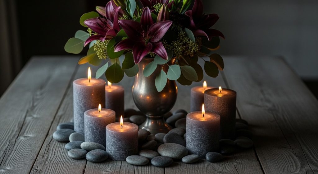 Deep Plum, Sage Green, and Pewter