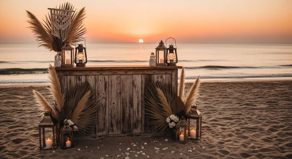 Boho Bar Setup by the Sea